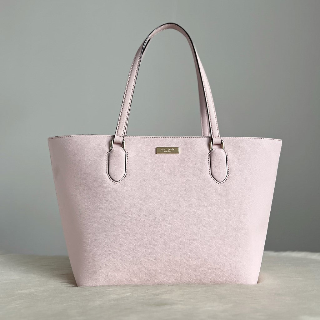 Kate Spade Blush Pink Leather Front Logo Shopper Shoulder Bag