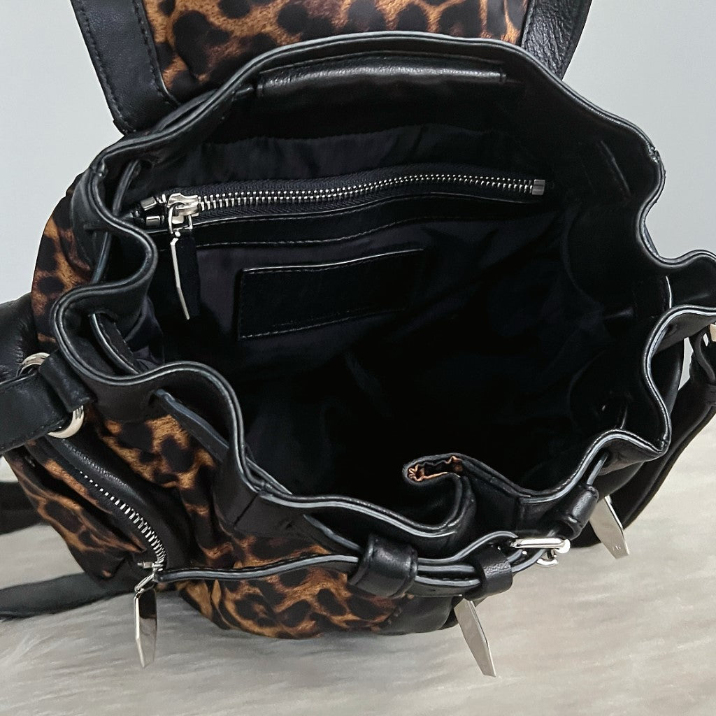 Alexander Wang Black Leather Leopard Marti 3 Way Backpack New with Tags