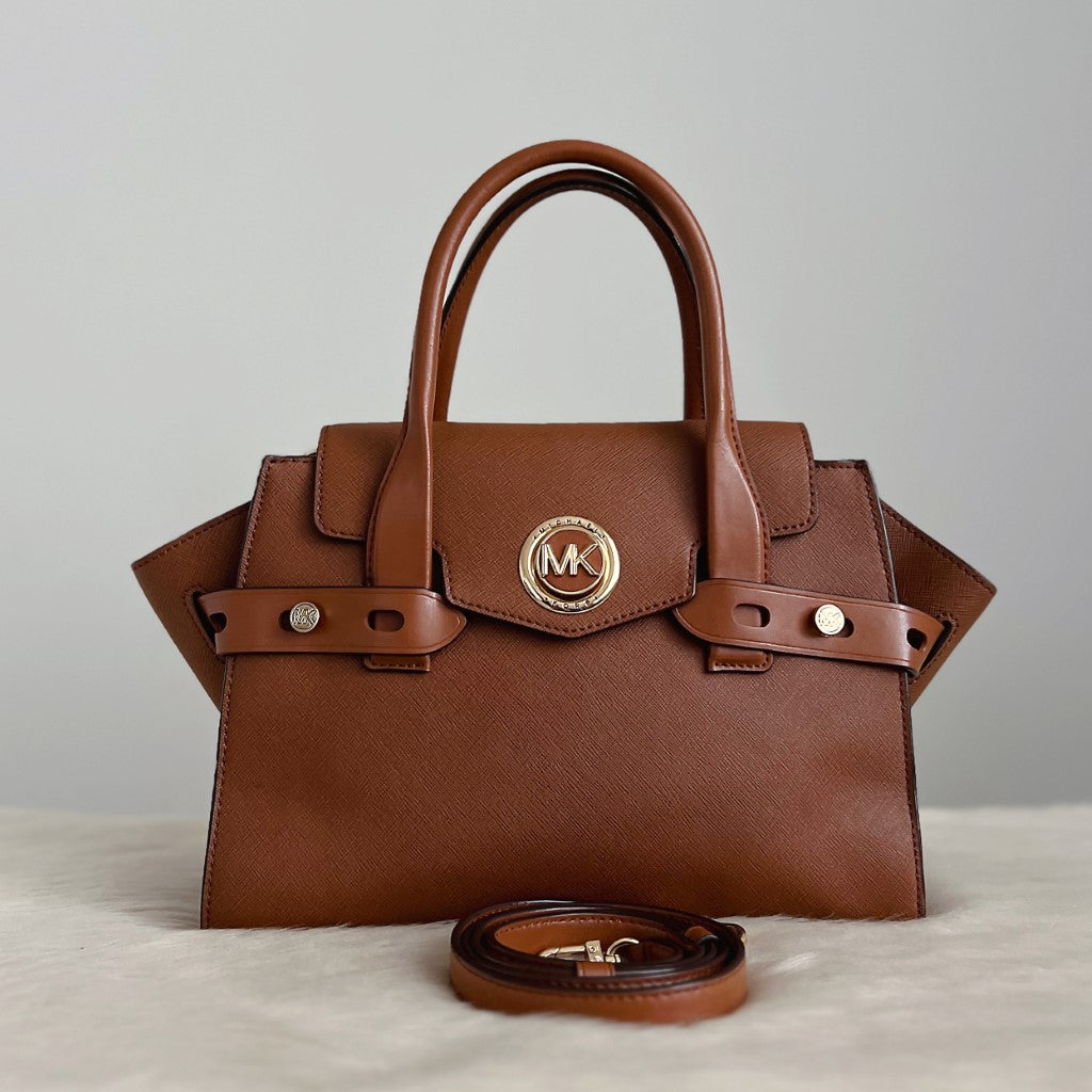 Michael Kors Caramel Leather Front Detail 2 Way Shoulder Bag Excellent