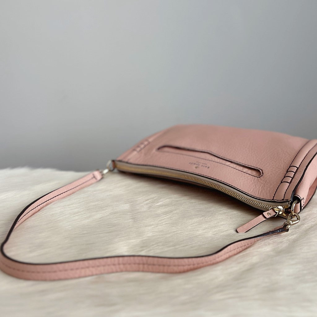 Kate Spade Pink Leather Front Pocket Detail Shoulder Bag