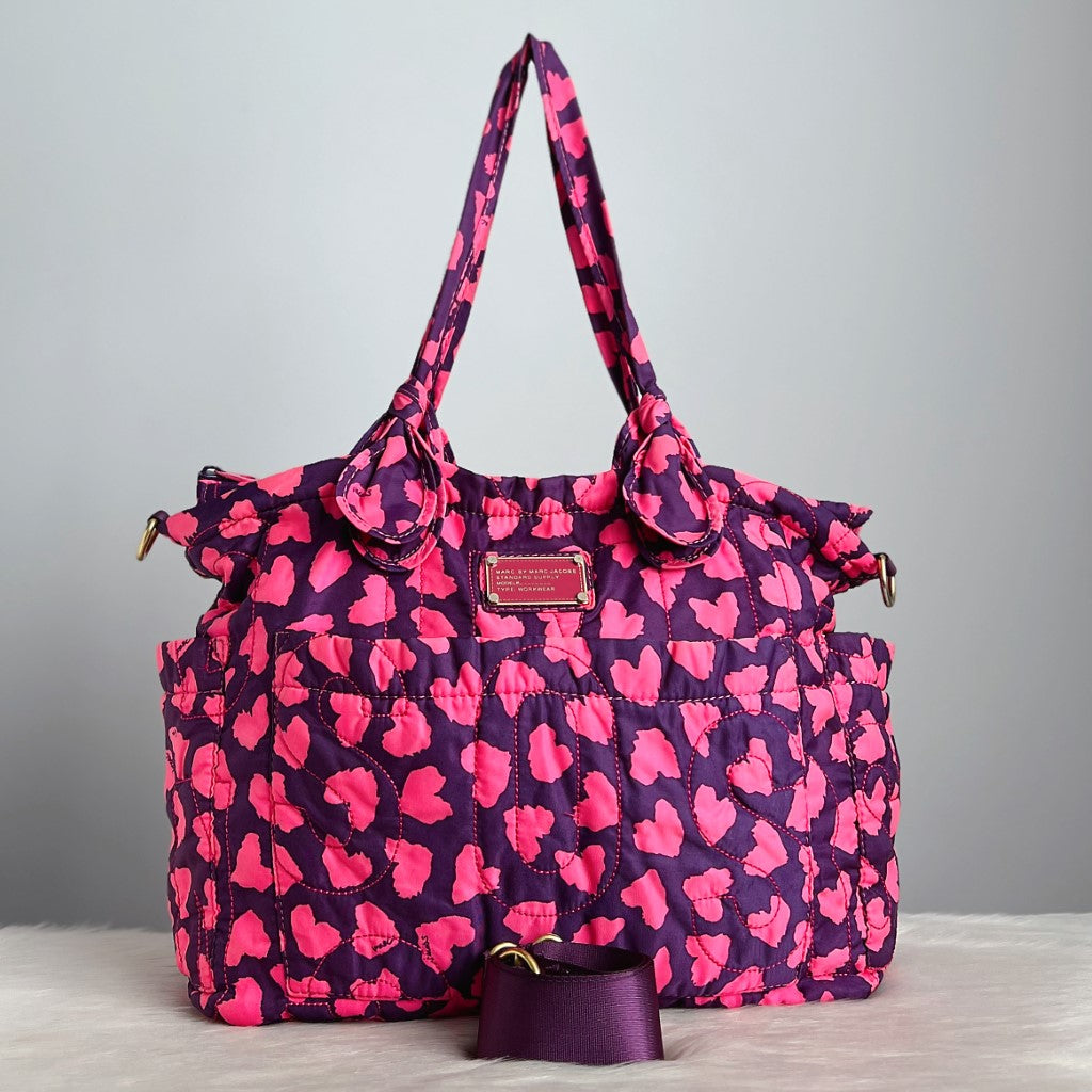 Marc Jacobs Heart Pattern Holiday Large 2 Way Shoulder Bag