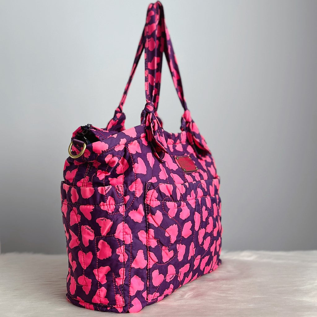 Marc Jacobs Heart Pattern Holiday Large 2 Way Shoulder Bag