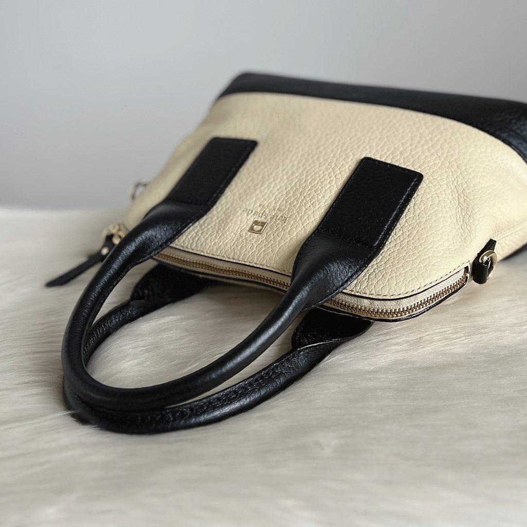 Kate Spade Two Tone Leather Front Logo 2 Way Shoulder Bag