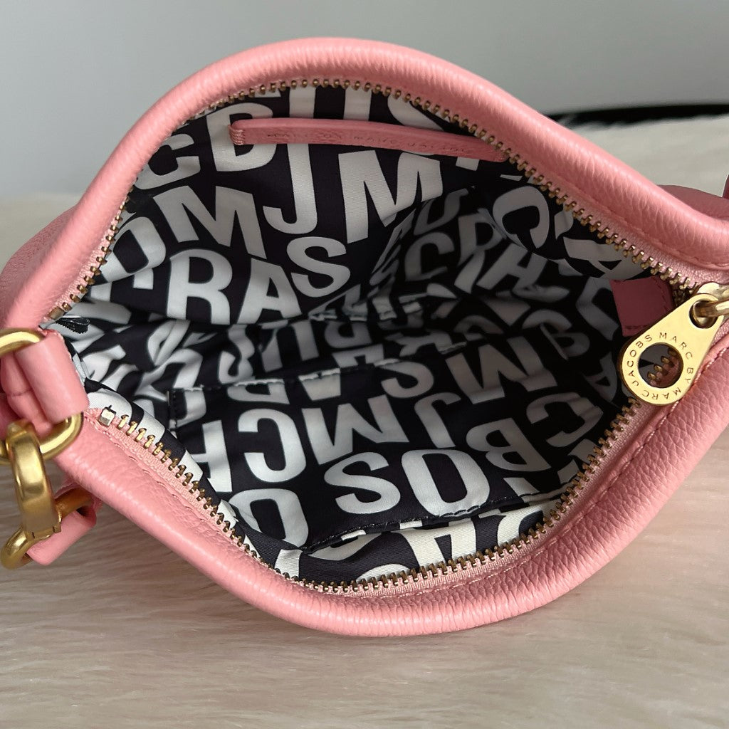 Marc Jacobs Pink Front Logo Small Crossbody Shoulder Bag