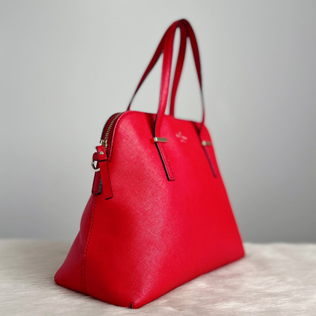 Kate Spade Red Leather Front Logo 2 Way Shoulder Bag