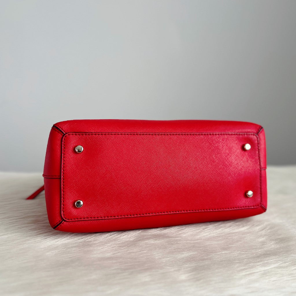 Kate Spade Red Leather Front Logo 2 Way Shoulder Bag