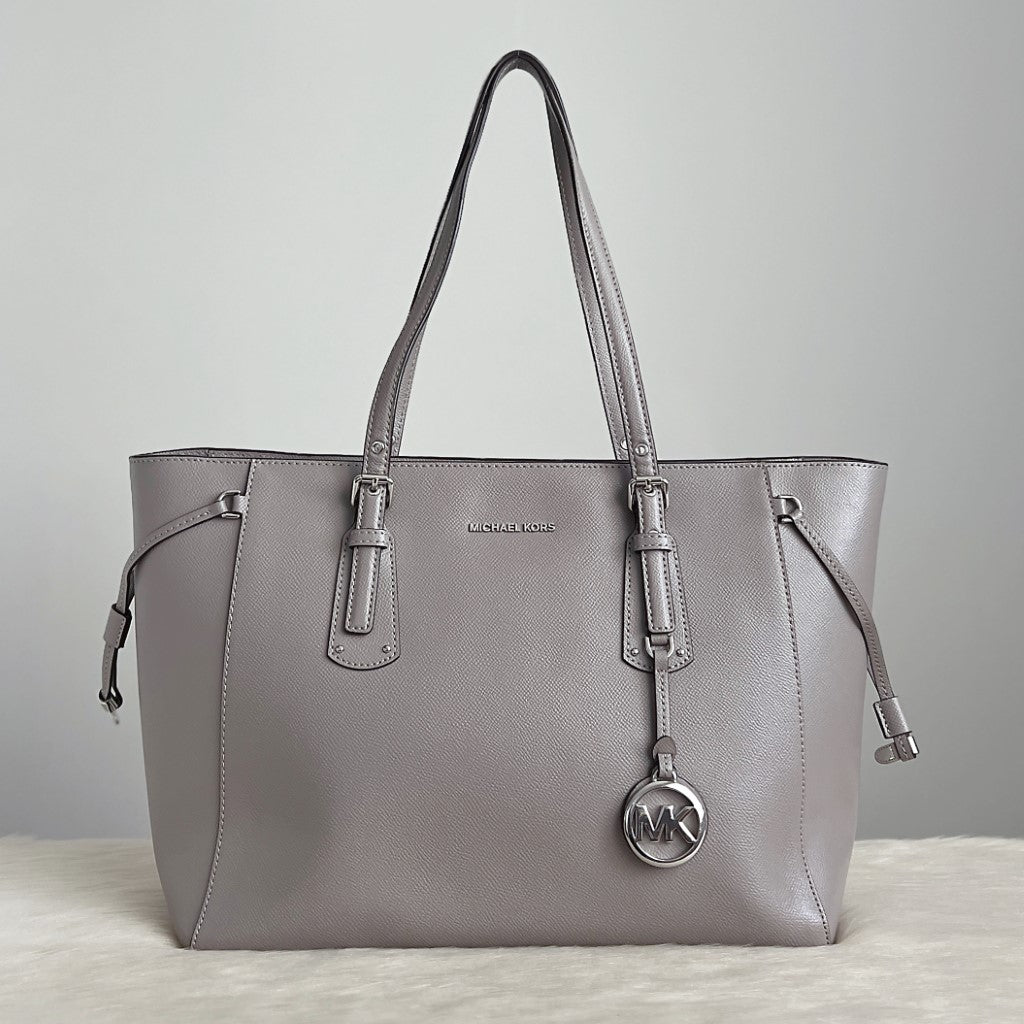 Michael Kors Grey Leather Triple Compartment Large Shoulder Bag