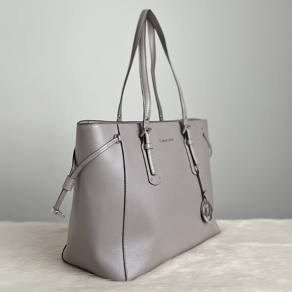 Michael Kors Grey Leather Triple Compartment Large Shoulder Bag