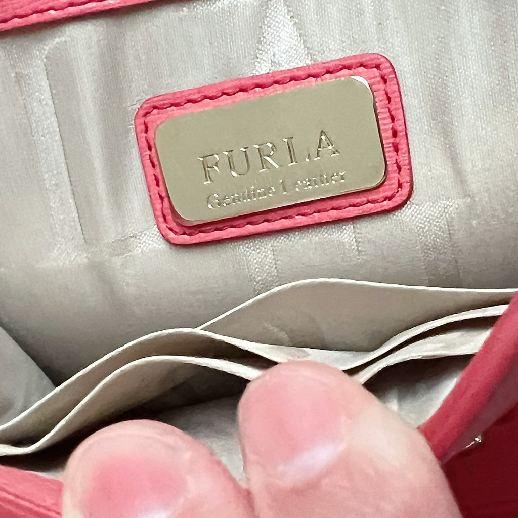 Furla Rose Leather Metropolis Small Crossbody Shoulder Bag