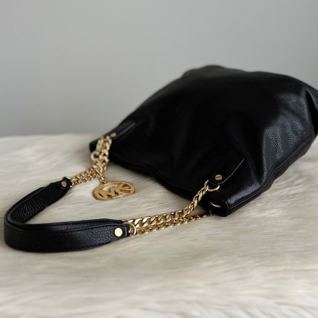 Michael Kors Black Leather Chain Detail 2 Way Shoulder Bag Excellent