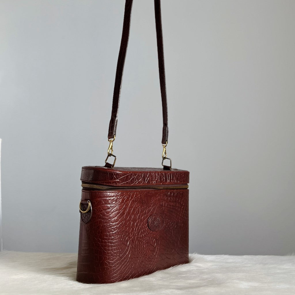 Mulberry Brown Leather Front Logo Doctor Crossbody Shoulder Bag