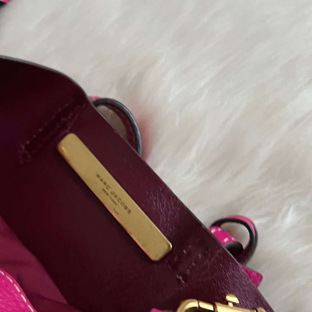 Marc Jacobs Fuchsia Leather Triple Compartment 2 Way Shoulder Bag