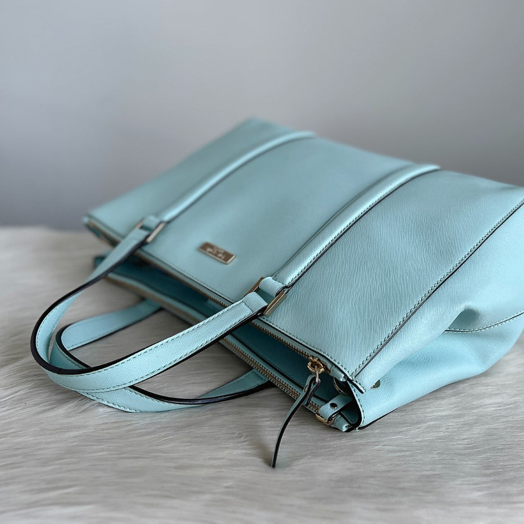 Kate Spade Mint Leather Triple Compartment Large 2 Way Shoulder Bag