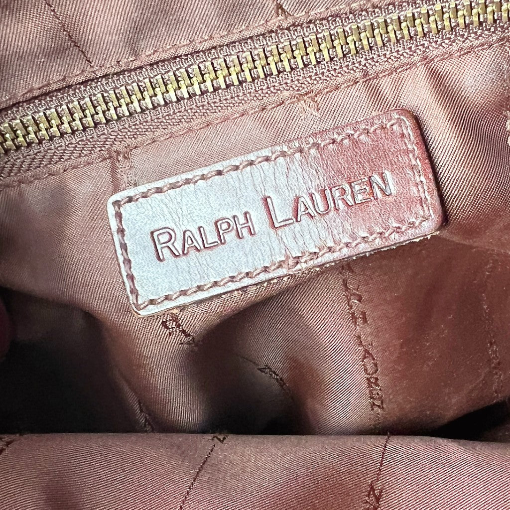 Ralph Lauren Chocolate Suede Drawstring Bucket Shoulder Bag