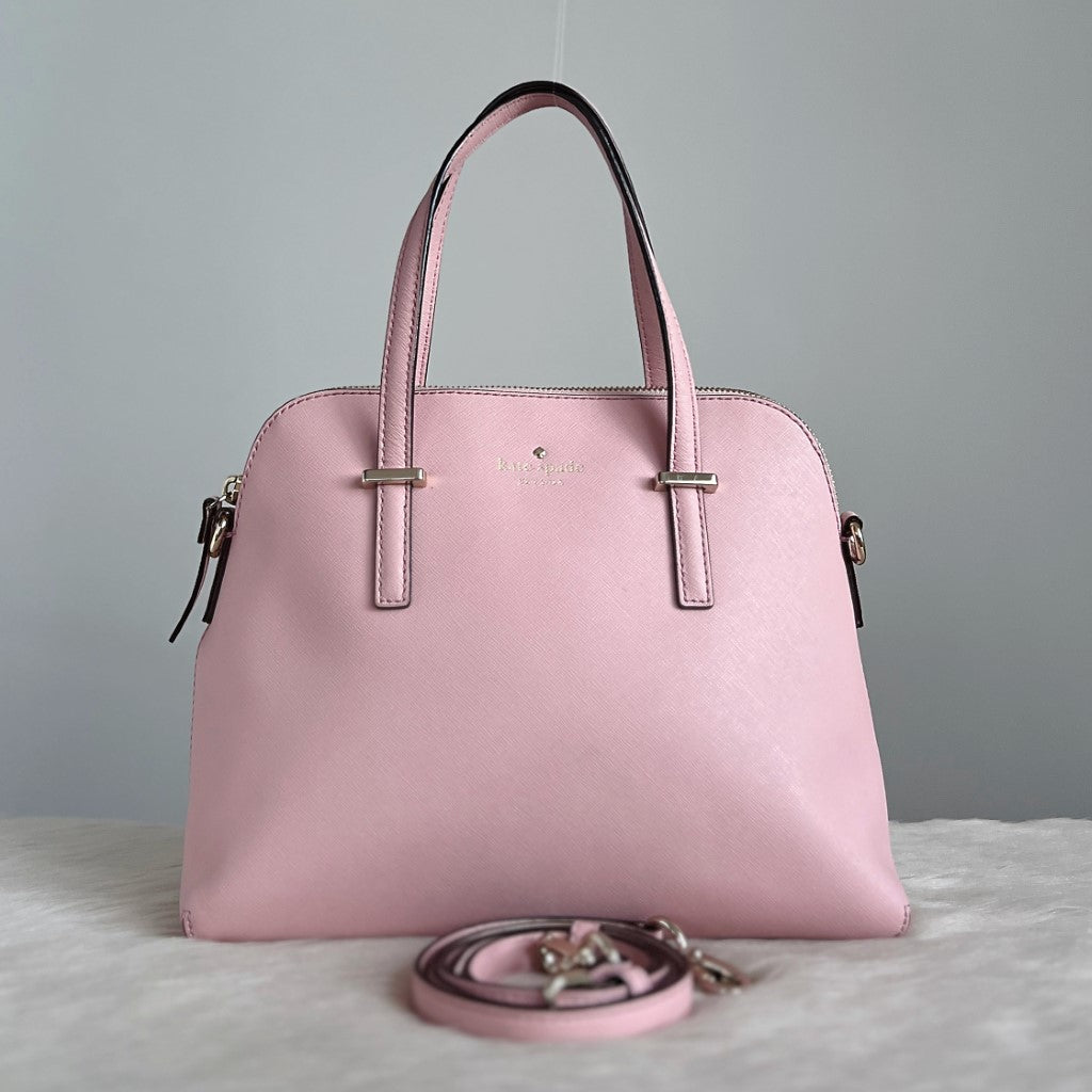 Kate Spade Pink Leather Front Logo 2 Way Shoulder Bag