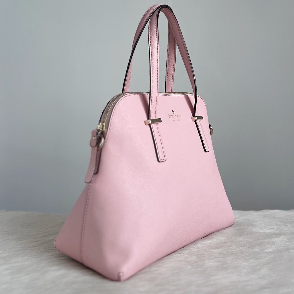 Kate Spade Pink Leather Front Logo 2 Way Shoulder Bag