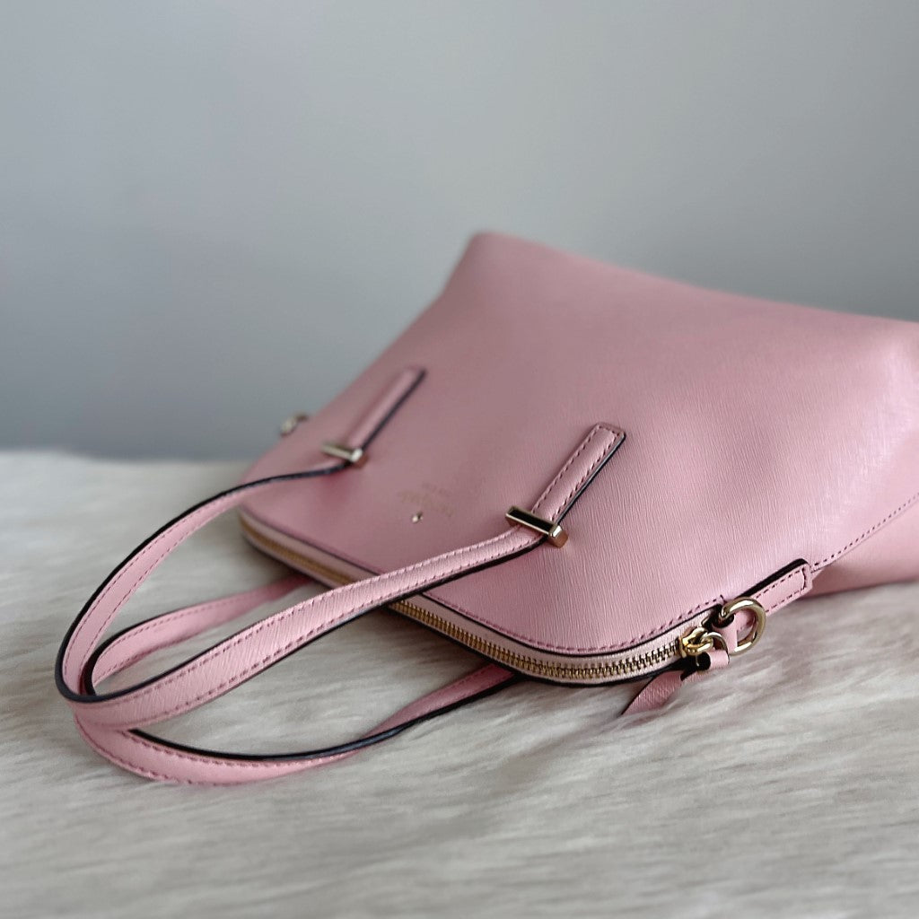 Kate Spade Pink Leather Front Logo 2 Way Shoulder Bag