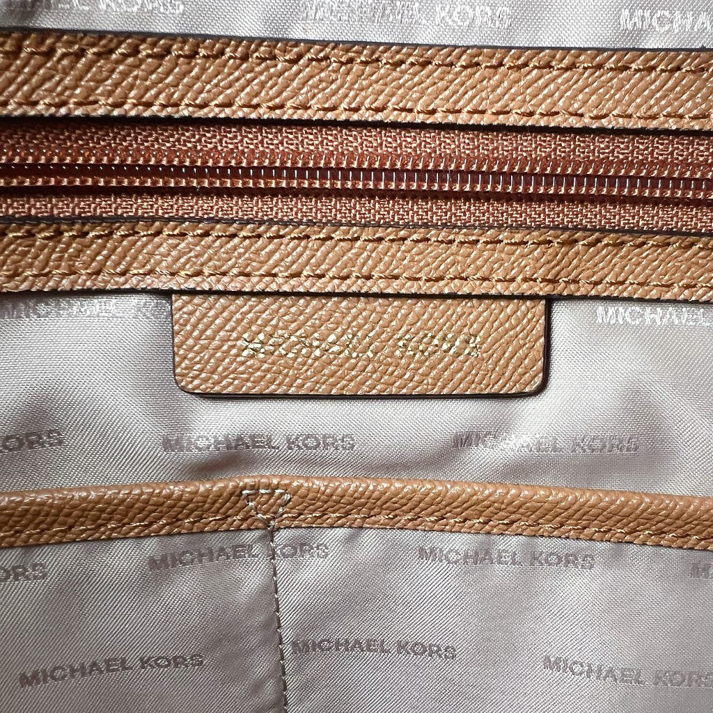 Michael Kors Monogram Triple Compartment Career Shoulder Bag Excellent