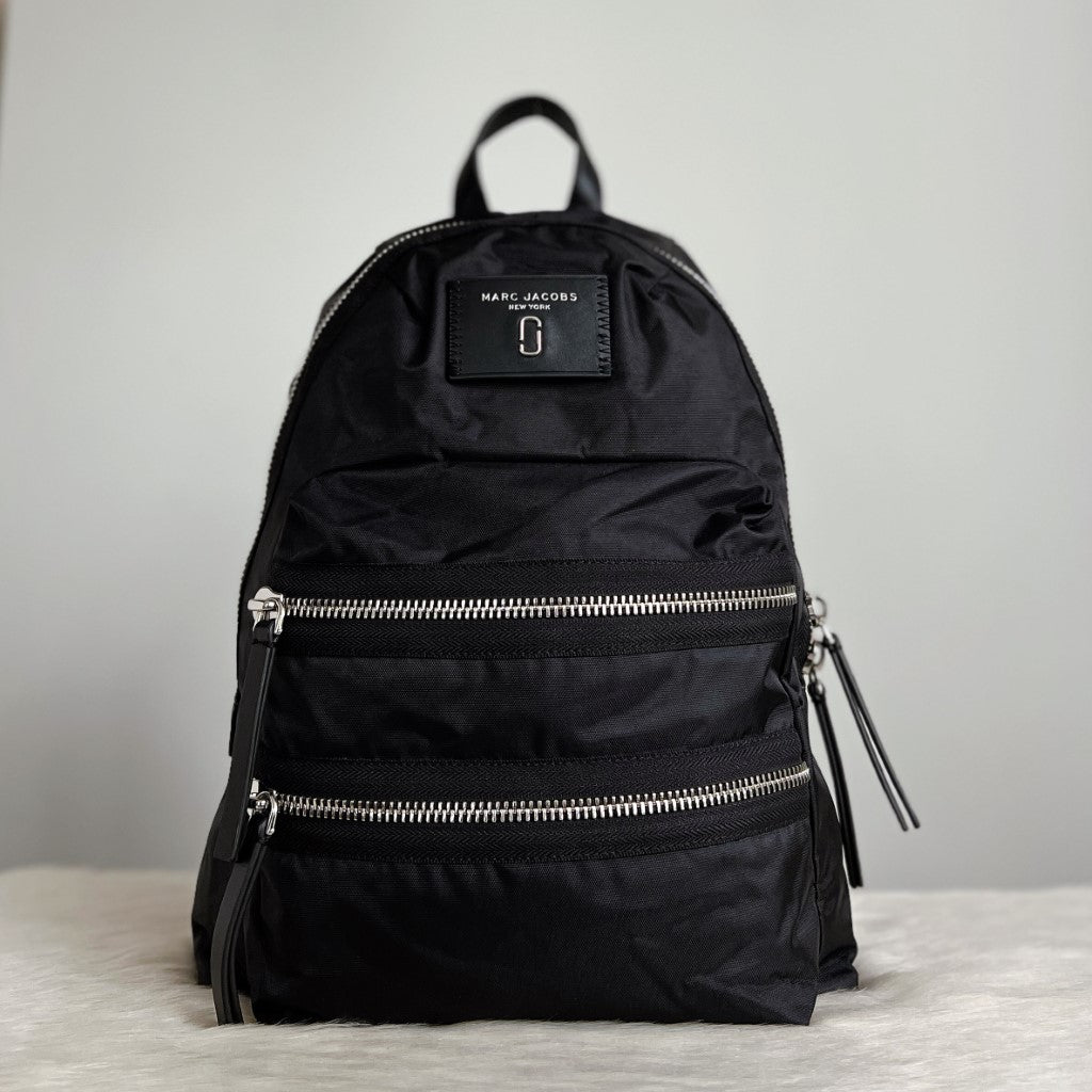 Marc Jacobs Black Layered Zip Detail Backpack