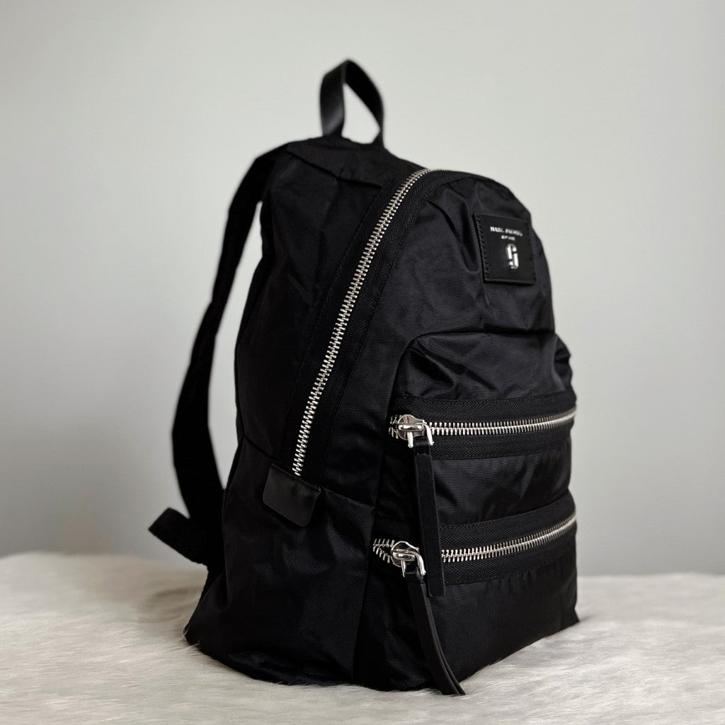 Marc Jacobs Black Layered Zip Detail Backpack