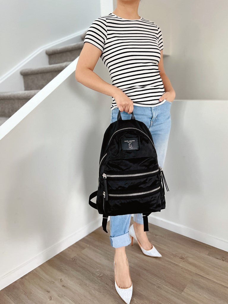 Marc Jacobs Black Layered Zip Detail Backpack