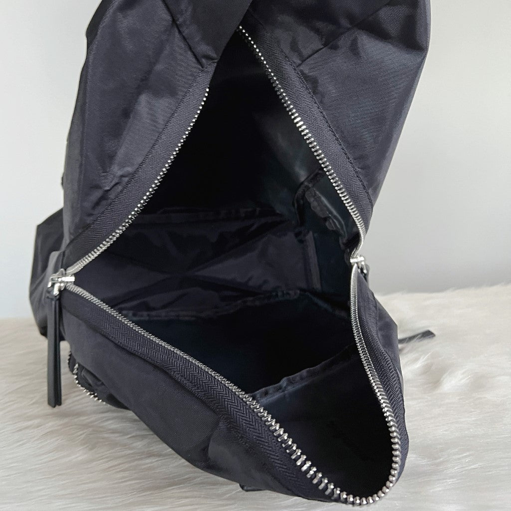 Marc Jacobs Black Layered Zip Detail Backpack