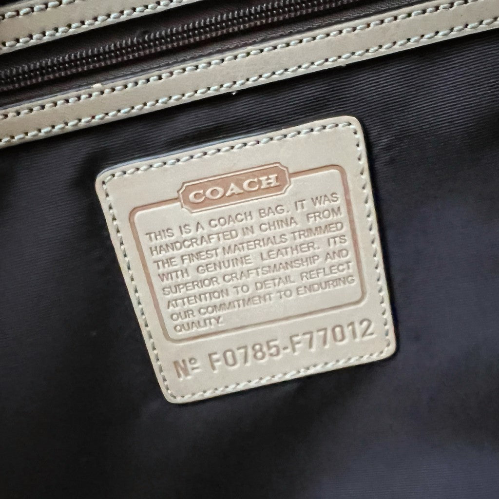 Coach Leather Trim Monogram Oversized Weekend Travel Shoulder Bag