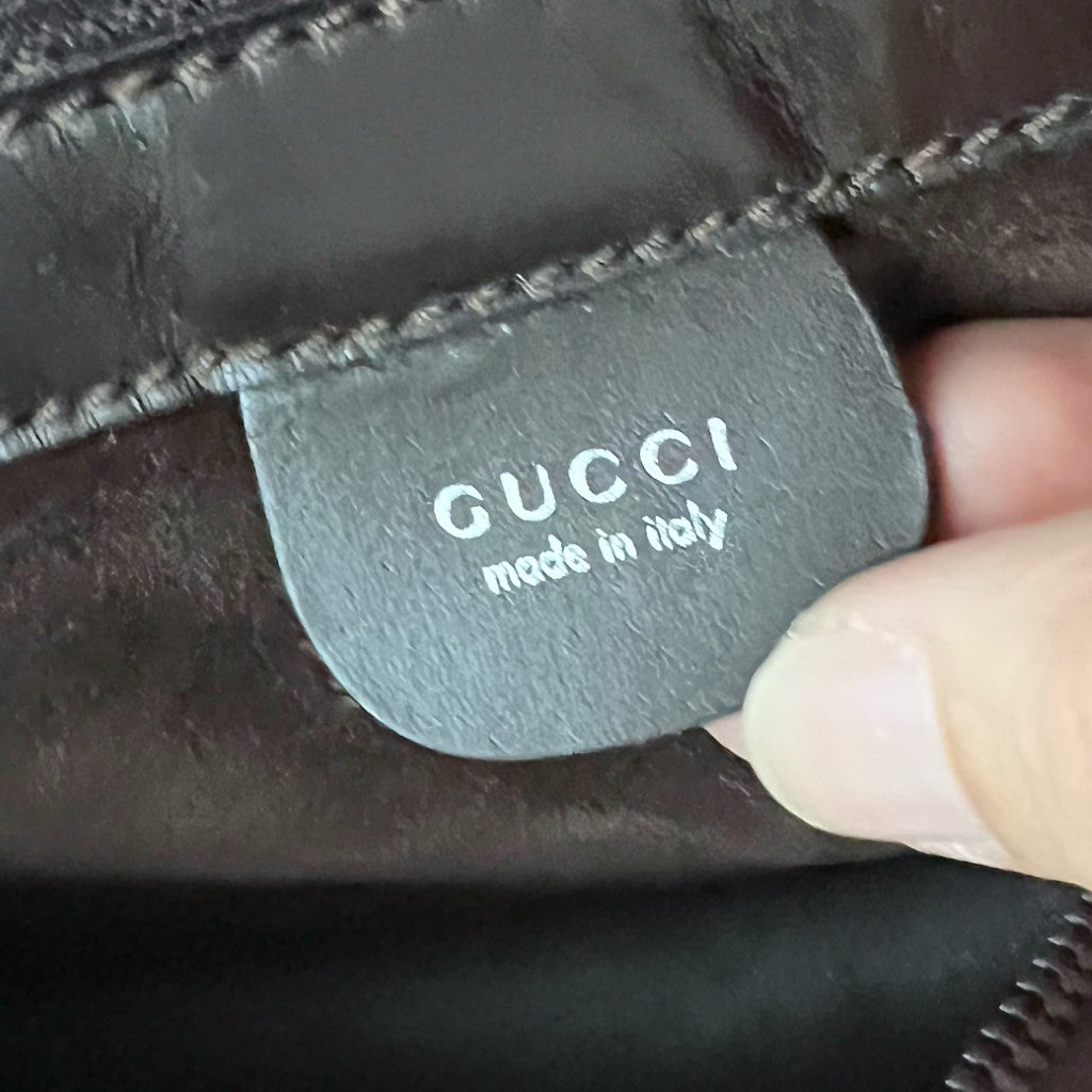 Gucci Chocolate Suede Oversized Weekend Travel Shoulder Bag