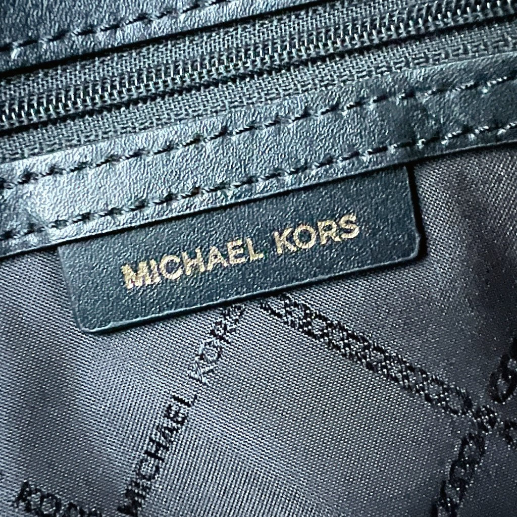 Michael Kors MK Monogram Tassel Charm Camera Crossbody Shoulder Bag