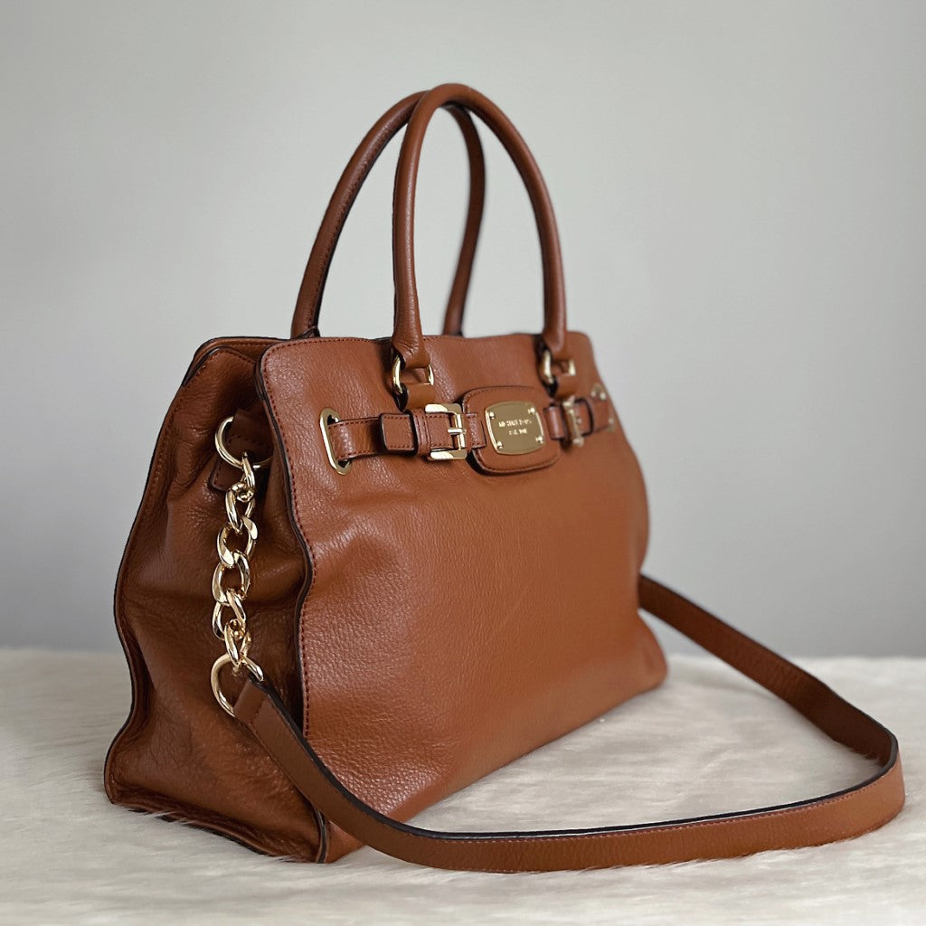 Michael Kors Caramel Leather Hamilton 2 Way Shoulder Bag