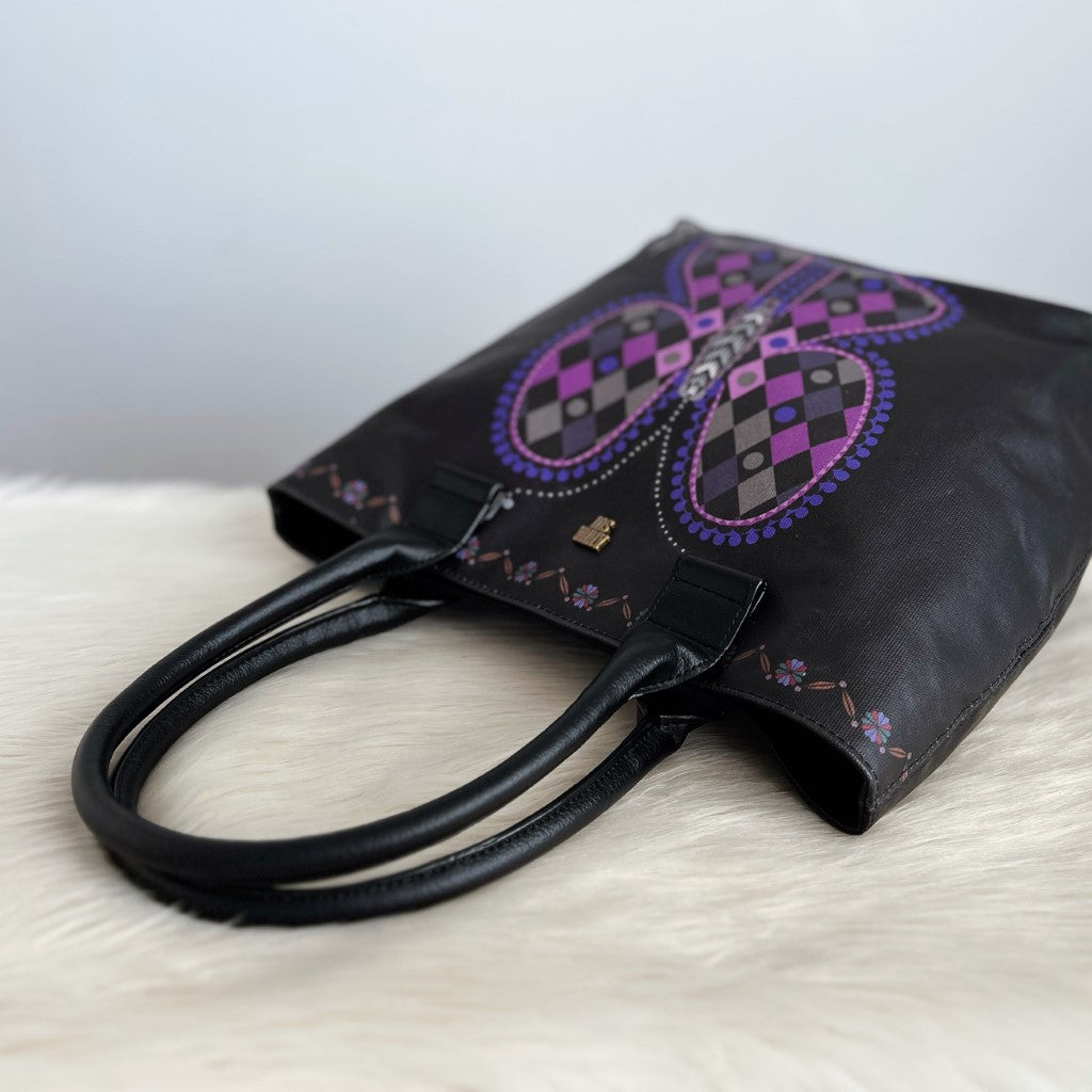 Anna Sui Signature Butterfly Pattern Shoulder Bag Excellent