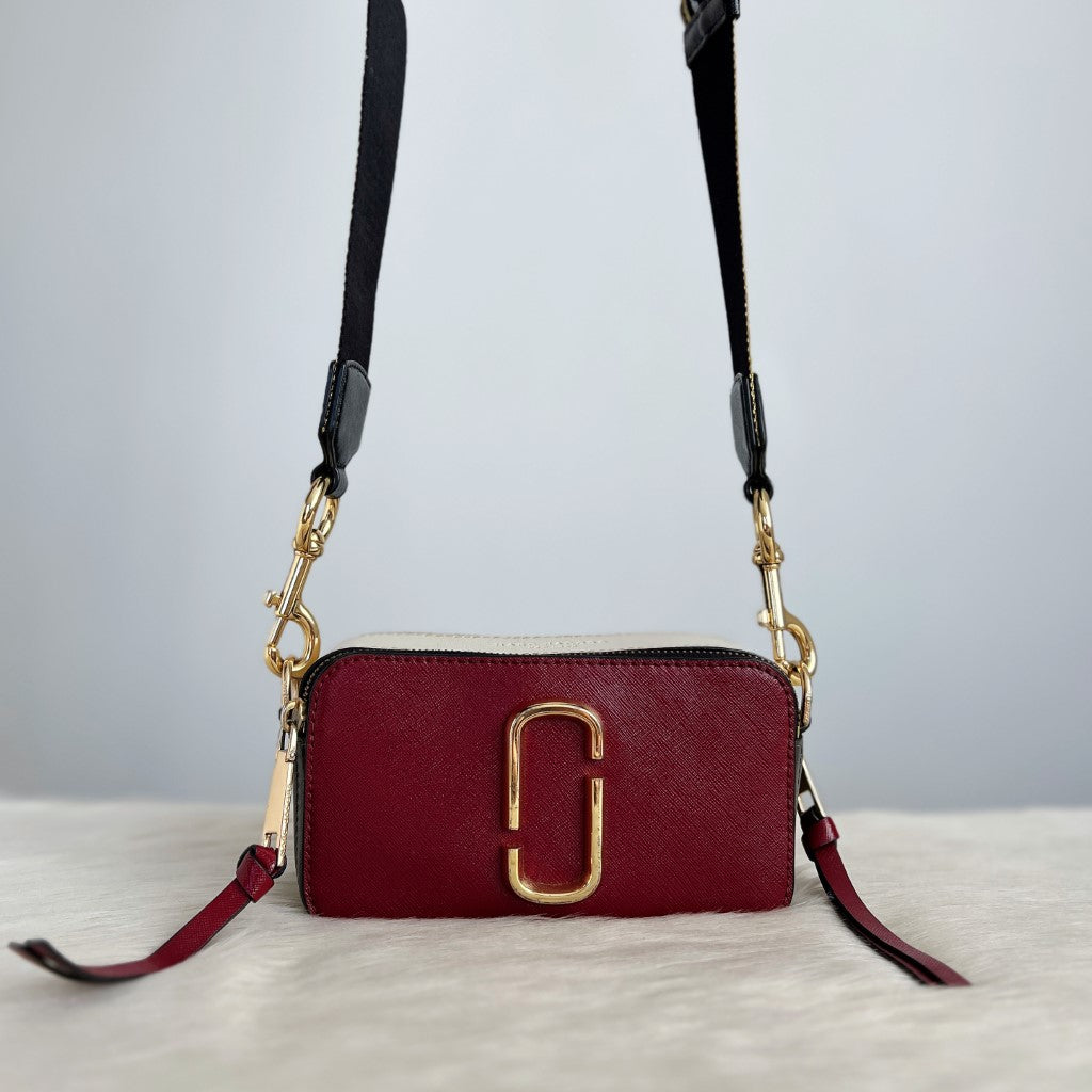 Marc Jacobs Tri-Tone Leather Camera Crossbody Shoulder Bag