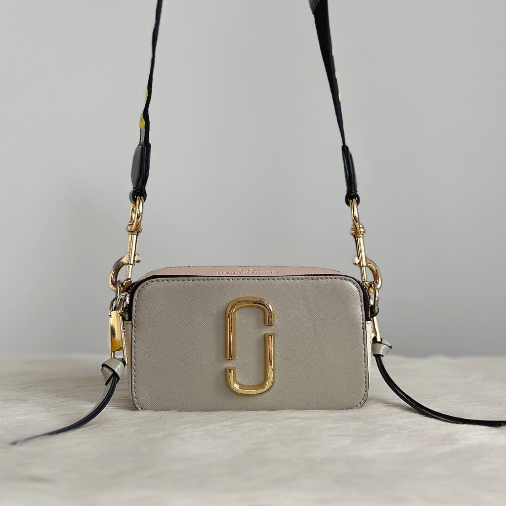 Marc Jacobs Tri-Tone Leather Camera Crossbody Shoulder Bag