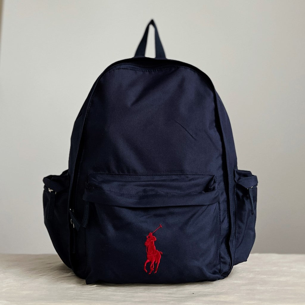 Ralph Lauren Navy Blue Signature Logo Backpack Excellent