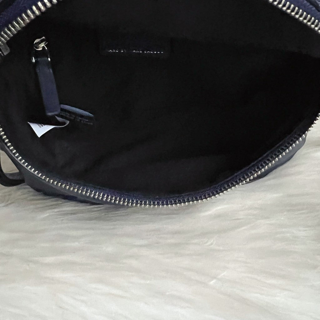 Marc Jacobs Navy Leather Front Logo Camera 2 Way Shoulder Bag Like New