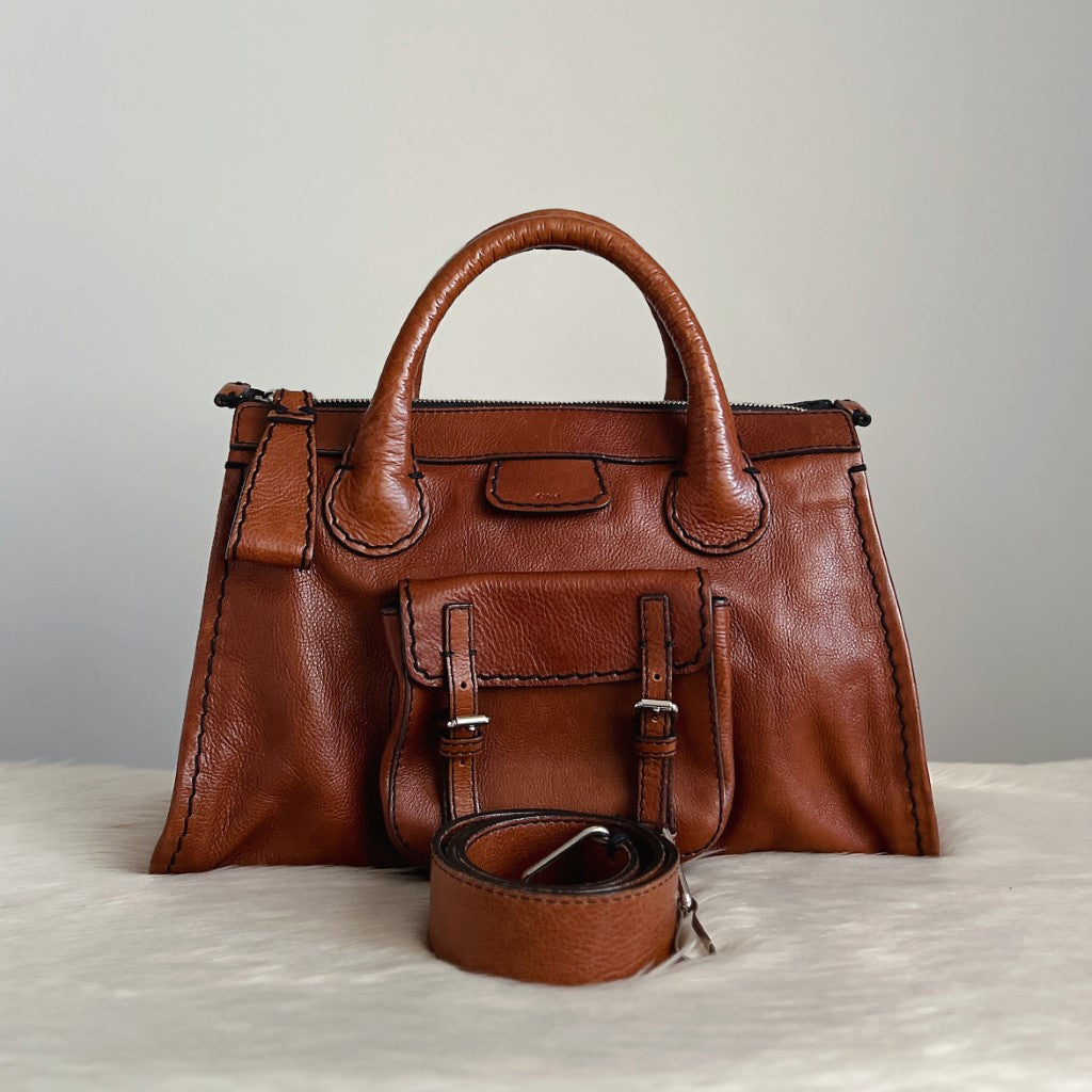 Chloe Caramel Leather Edith Runway 2 Way Shoulder Bag