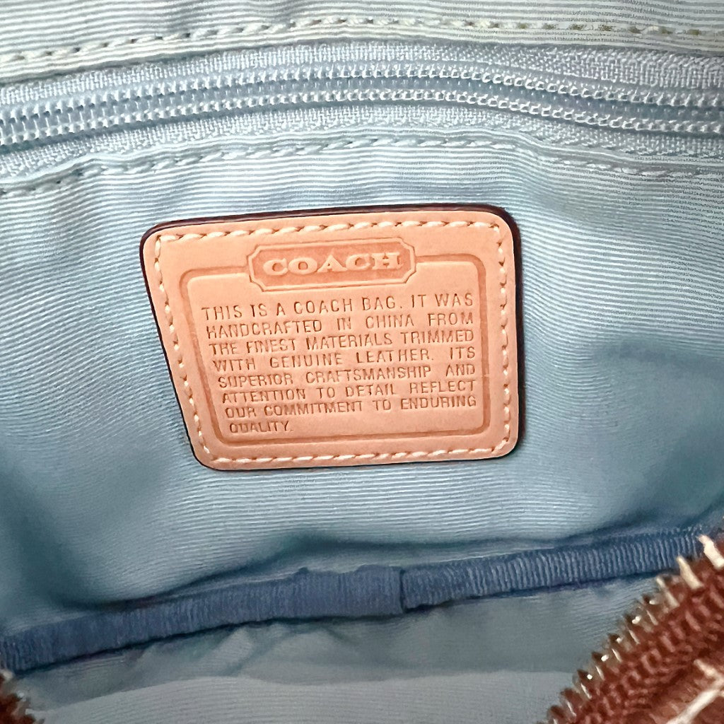 Coach Blue Leather Strap Front Suede Block Waist Bum Bag