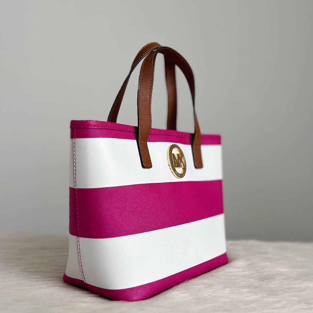 Michael Kors MK Logo Colour Stripe Small Tote Bag