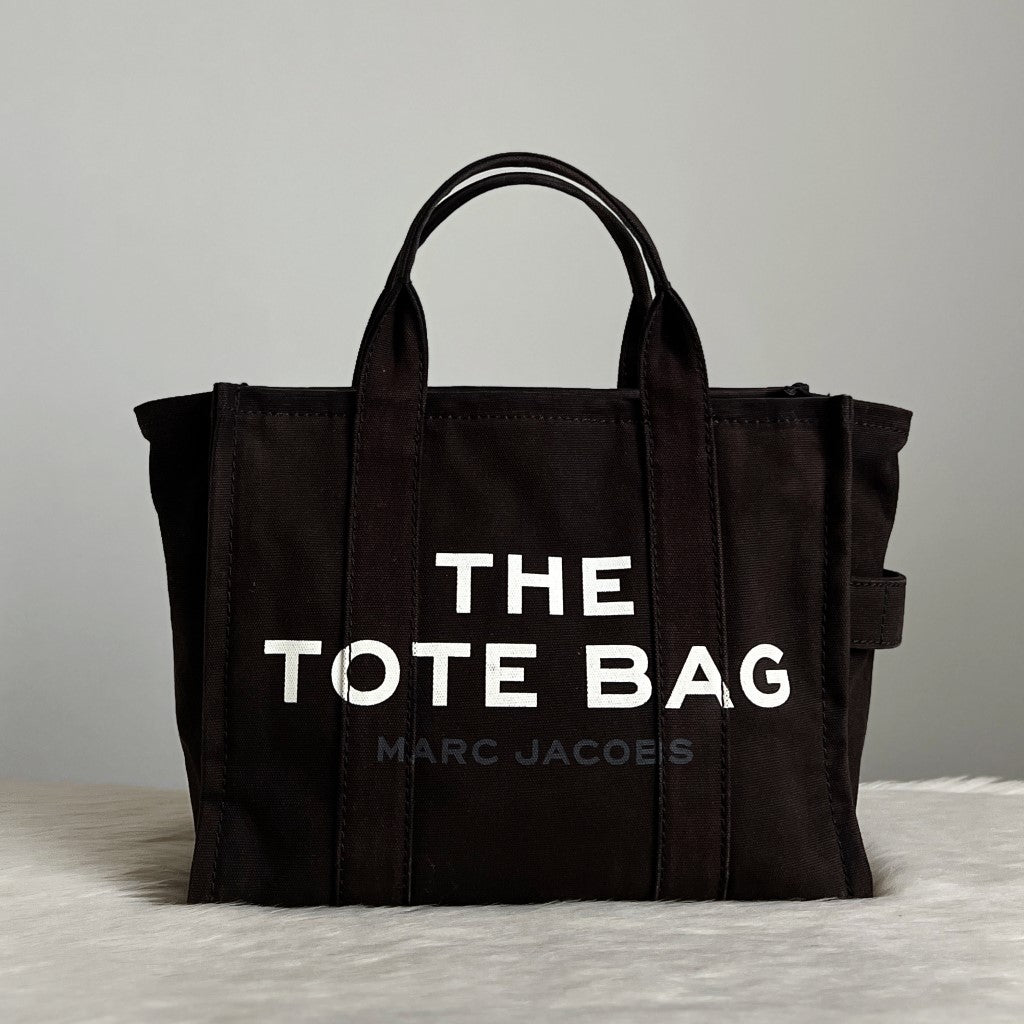 Marc Jacobs Black Front Pattern Book Tote Bag