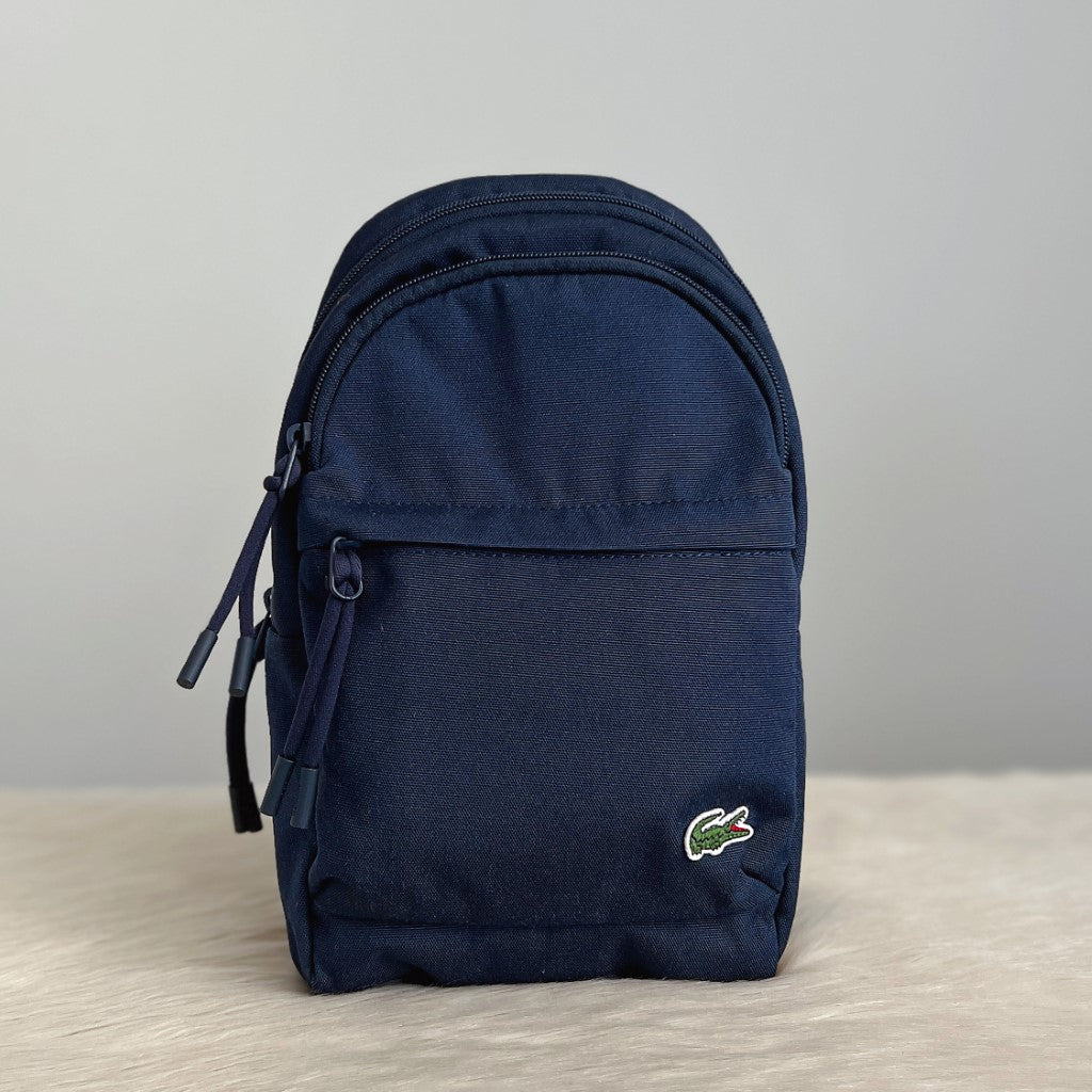 Lacoste Navy Double Compartment Single Shoulder Backpack Like New