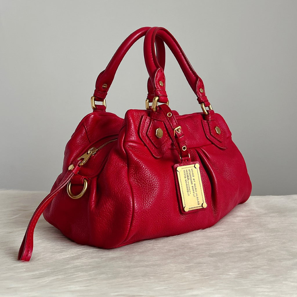 Marc Jacobs Red Leather Classic Q 2 Way Shoulder Bag Excellent