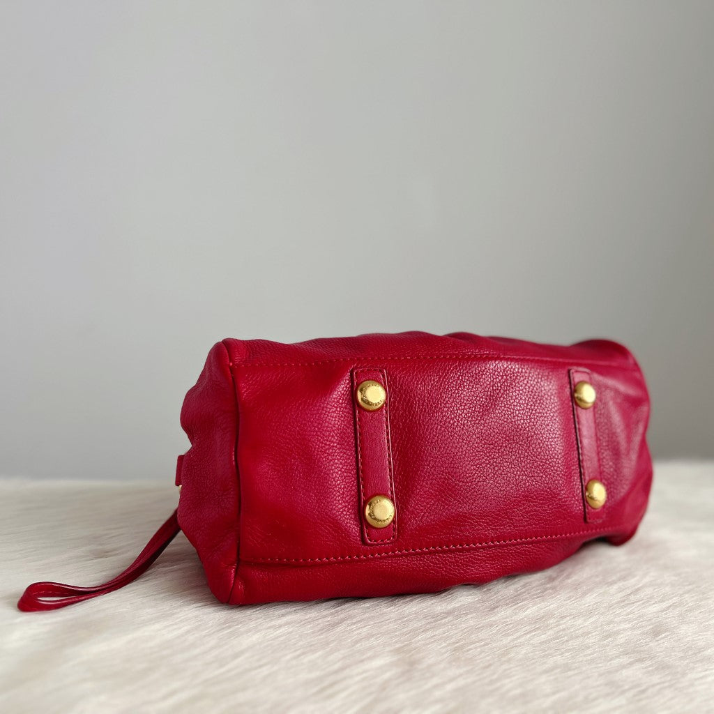 Marc Jacobs Red Leather Classic Q 2 Way Shoulder Bag Excellent