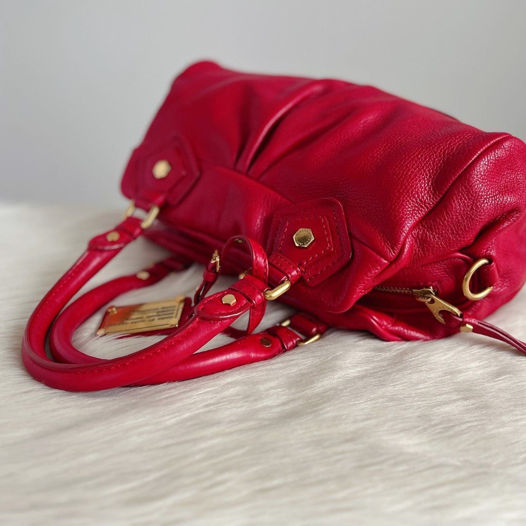 Marc Jacobs Red Leather Classic Q 2 Way Shoulder Bag Excellent