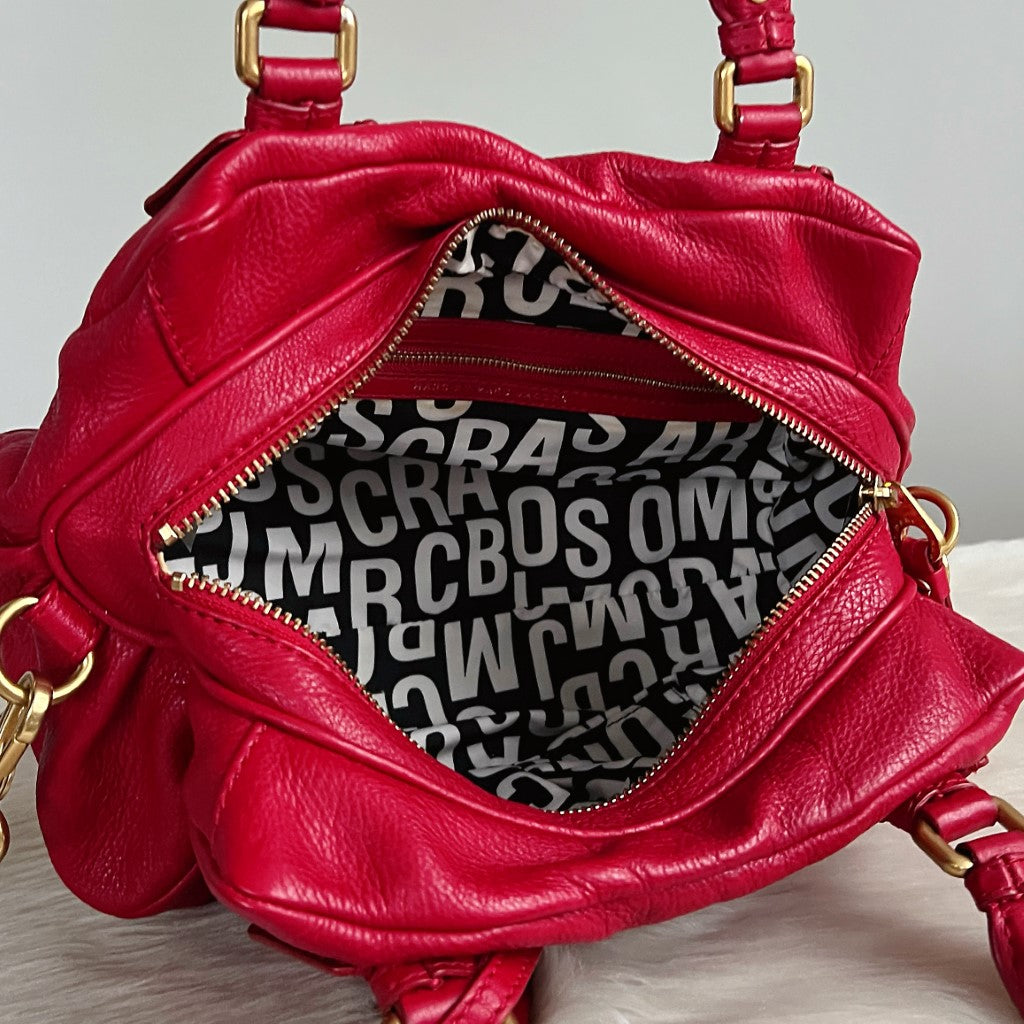 Marc Jacobs Red Leather Classic Q 2 Way Shoulder Bag Excellent