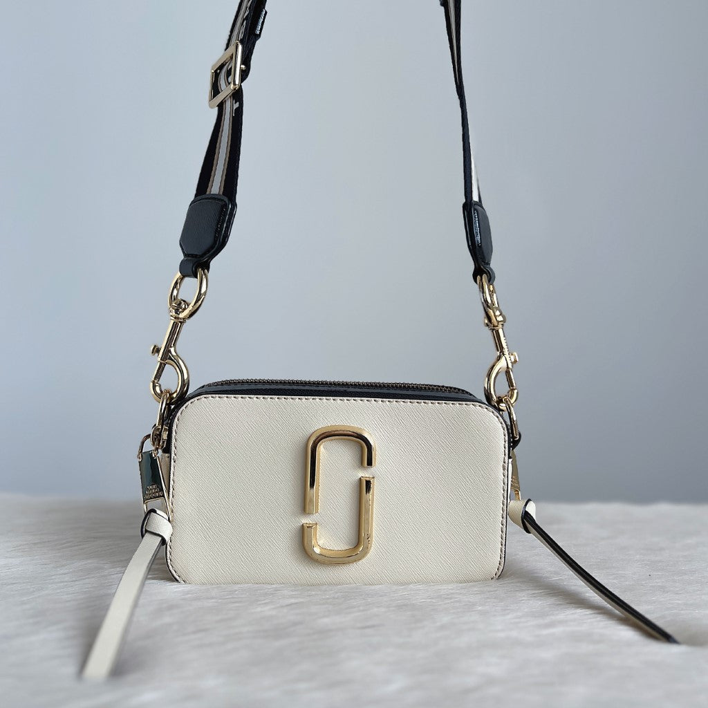 Marc Jacobs Two Tone Leather Camera Crossbody Shoulder Bag