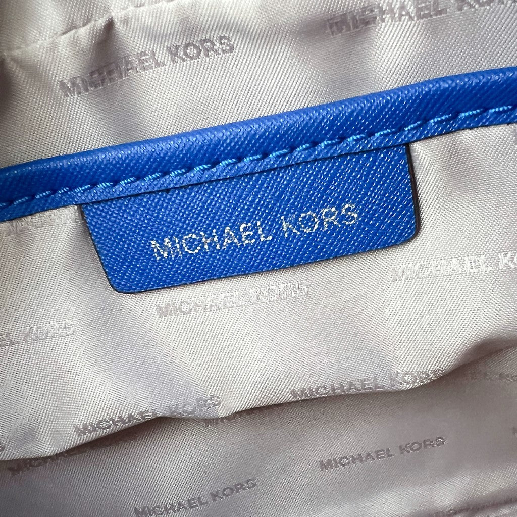 Michael Kors Blue Saffiano Leather Chain Detail Crossbody Shoulder Bag Excellent