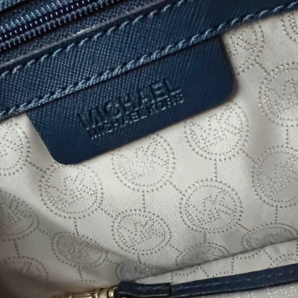 Michael Kors Navy Leather Selma Crossbody Shoulder Bag