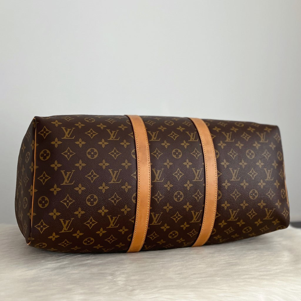 Louis Vuitton Signature Monogram Keepall 50 Travel Bag Full Set