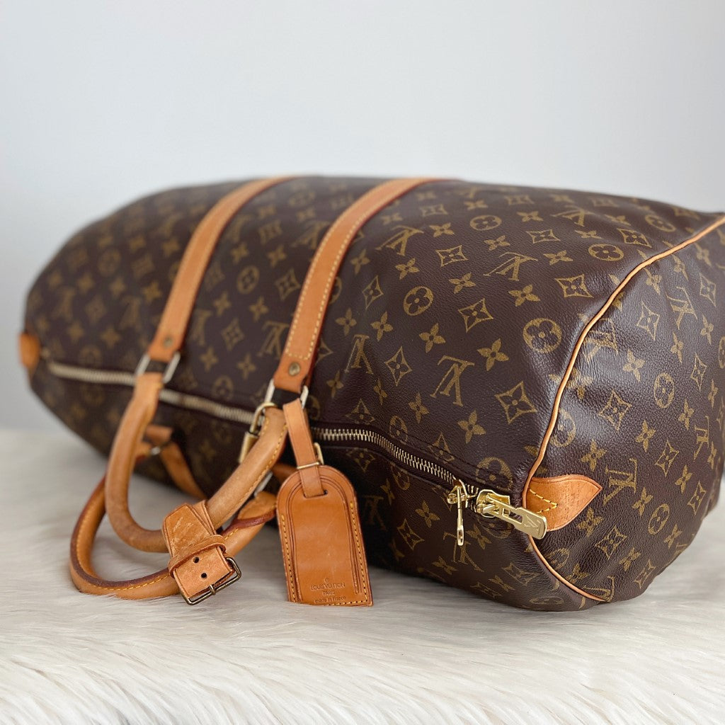 Louis Vuitton Signature Monogram Keepall 50 Travel Bag Full Set