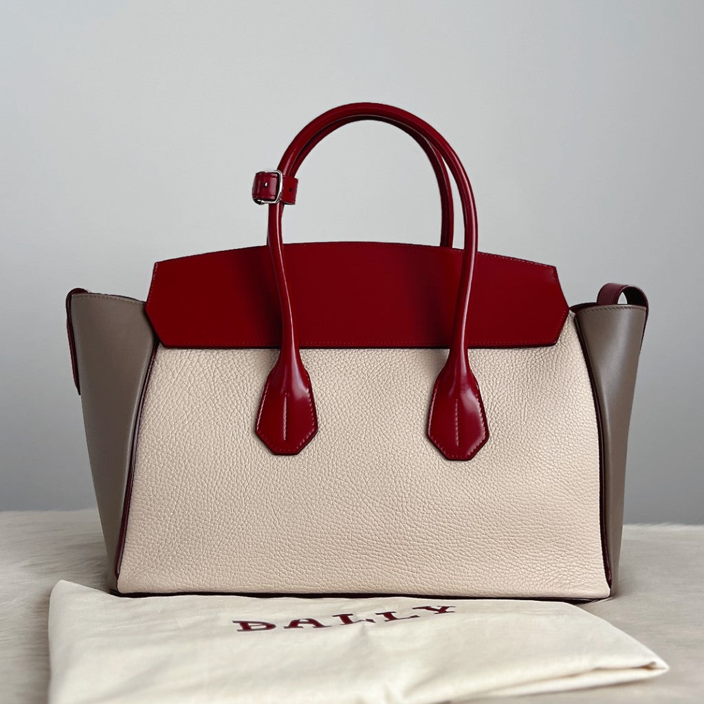 Bally Tri-Tone Leather Signature Sommet Tote Bag Excellent